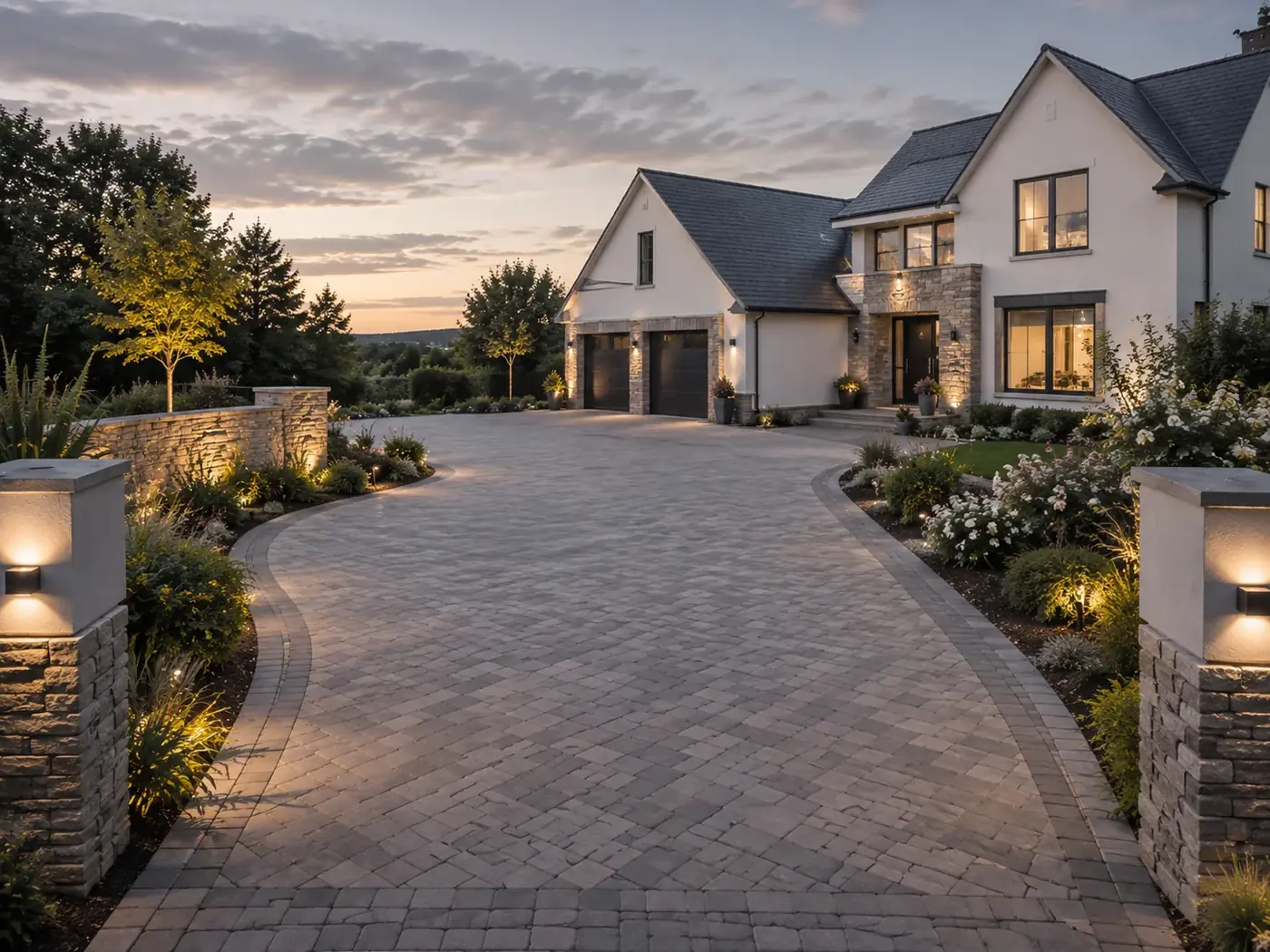 Block paved driveway