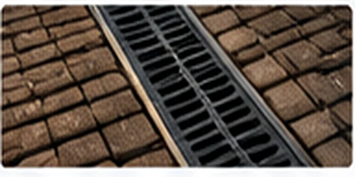ACO channel drain requiring cleaning